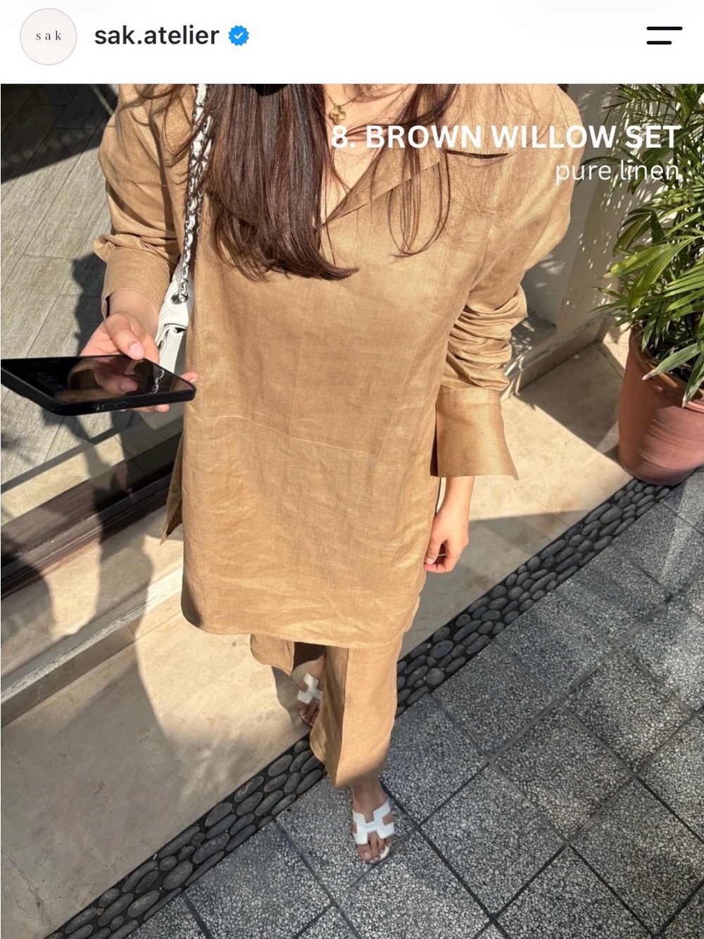 Sak Atelier Brown Linen Coord Set